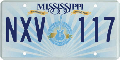 MS license plate NXV117