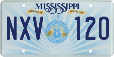 MS license plate NXV120
