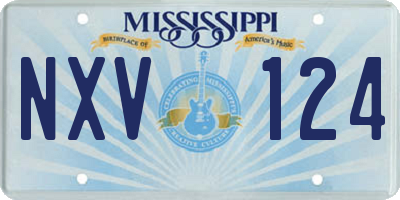 MS license plate NXV124