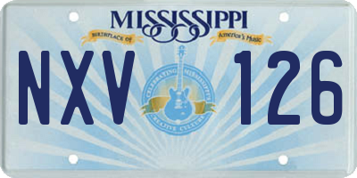 MS license plate NXV126