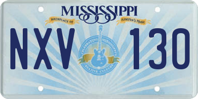 MS license plate NXV130