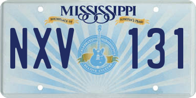 MS license plate NXV131