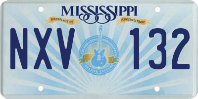 MS license plate NXV132