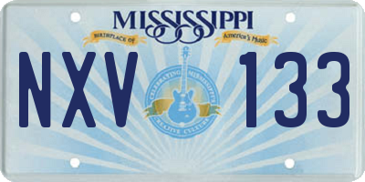 MS license plate NXV133