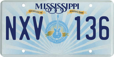 MS license plate NXV136