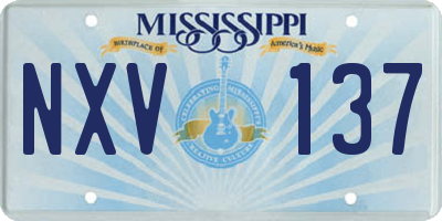 MS license plate NXV137
