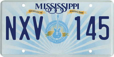 MS license plate NXV145