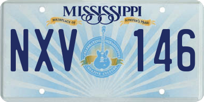 MS license plate NXV146