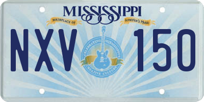 MS license plate NXV150