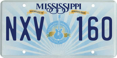 MS license plate NXV160