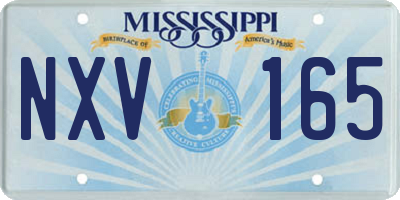 MS license plate NXV165