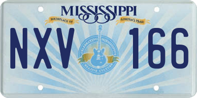 MS license plate NXV166