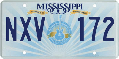MS license plate NXV172