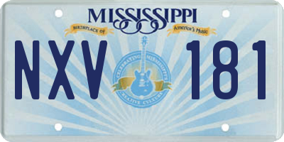 MS license plate NXV181