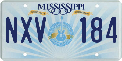MS license plate NXV184