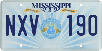 MS license plate NXV190