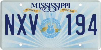 MS license plate NXV194