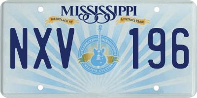 MS license plate NXV196