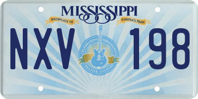 MS license plate NXV198