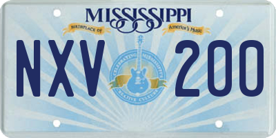 MS license plate NXV200