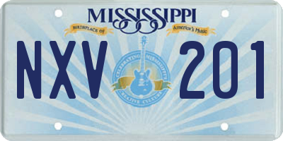 MS license plate NXV201