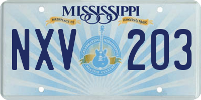 MS license plate NXV203