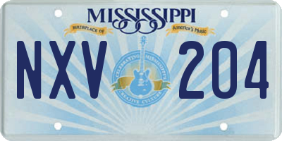 MS license plate NXV204
