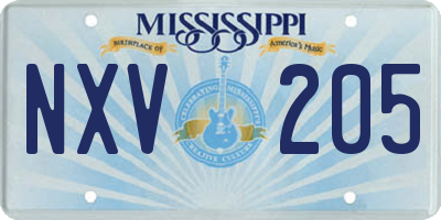 MS license plate NXV205