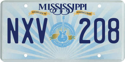 MS license plate NXV208