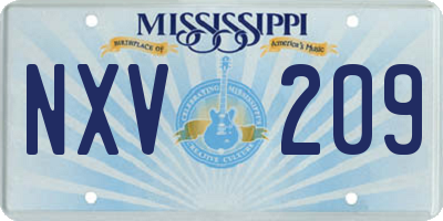 MS license plate NXV209