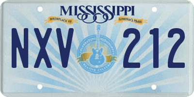MS license plate NXV212