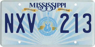 MS license plate NXV213