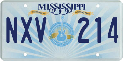 MS license plate NXV214
