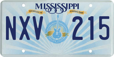 MS license plate NXV215