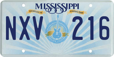 MS license plate NXV216