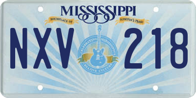 MS license plate NXV218