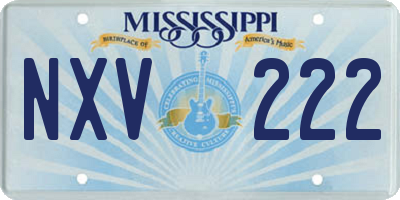 MS license plate NXV222