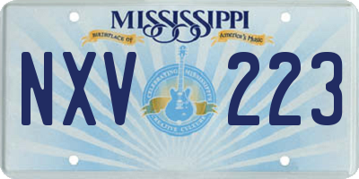 MS license plate NXV223