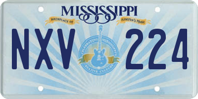 MS license plate NXV224