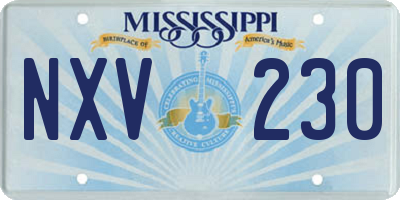 MS license plate NXV230