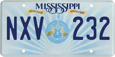 MS license plate NXV232