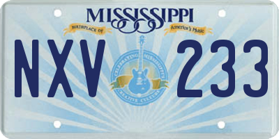 MS license plate NXV233