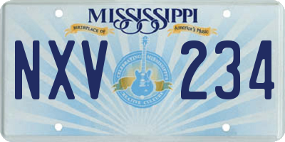 MS license plate NXV234