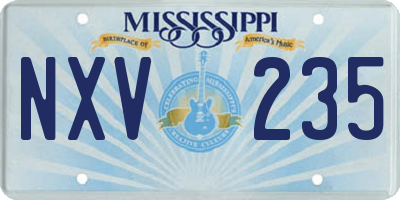 MS license plate NXV235