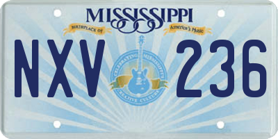 MS license plate NXV236