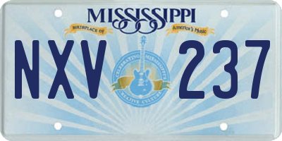 MS license plate NXV237