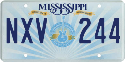 MS license plate NXV244