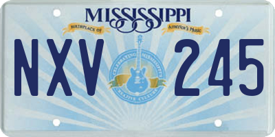 MS license plate NXV245