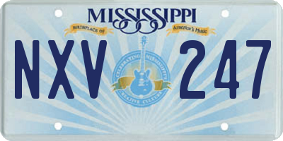 MS license plate NXV247