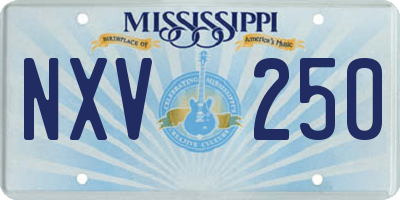MS license plate NXV250
